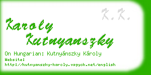 karoly kutnyanszky business card