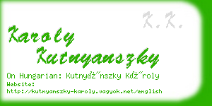 karoly kutnyanszky business card